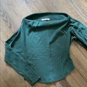 We The Free Forest Green Off-the-Shoulder Sweater